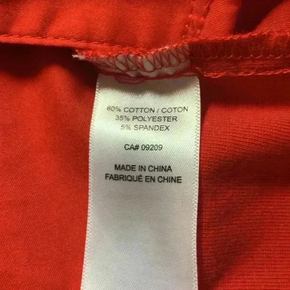 Cleo Red Button Down Shirt  w Horizontal Pleats, Soft Side Panels 3/4 sleeves - Picture 7 of 7